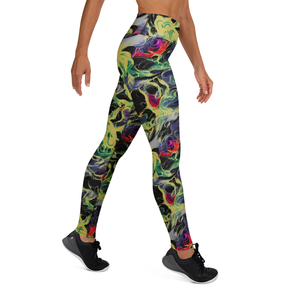 Neon Eclipse on Yoga Leggings — Right