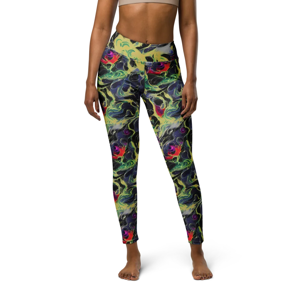 Neon Eclipse on Yoga Leggings — Front