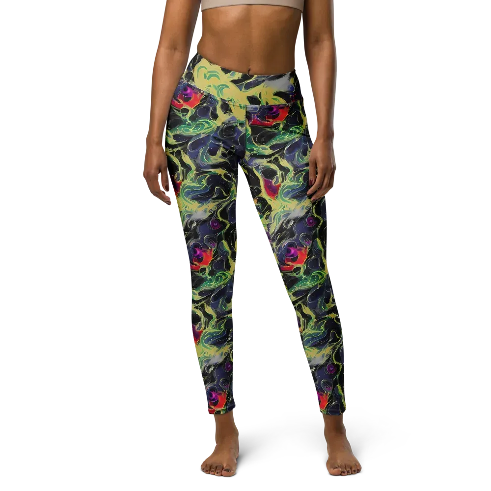 Neon Eclipse on Yoga Leggings — Front