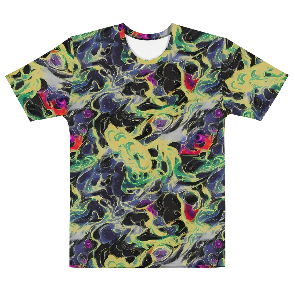 Neon Eclipse on Men's Cotton Crew Neck T-Shirt — Front