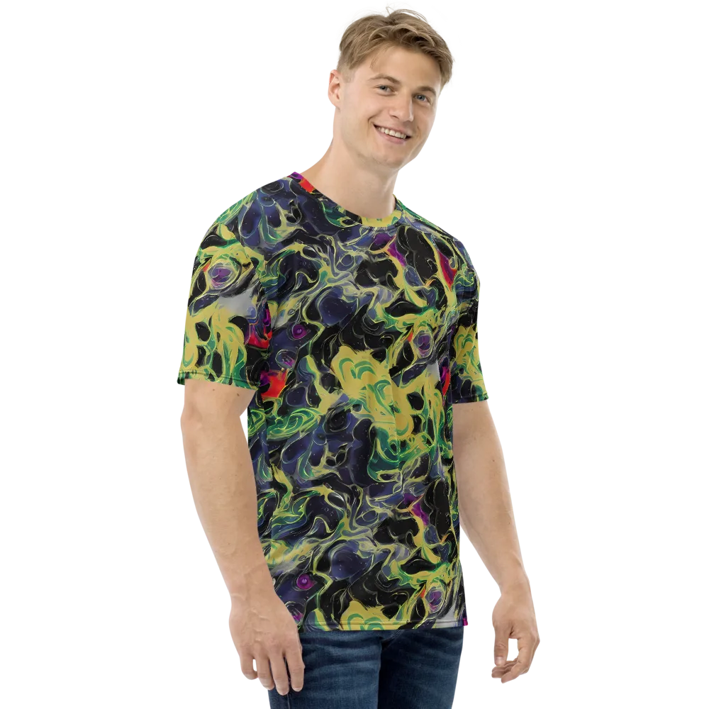 Neon Eclipse on Men's Crew Neck T-Shirt — Right