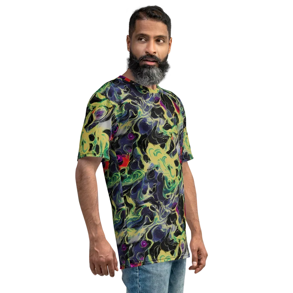 Neon Eclipse on Men's Crew Neck T-Shirt — Right