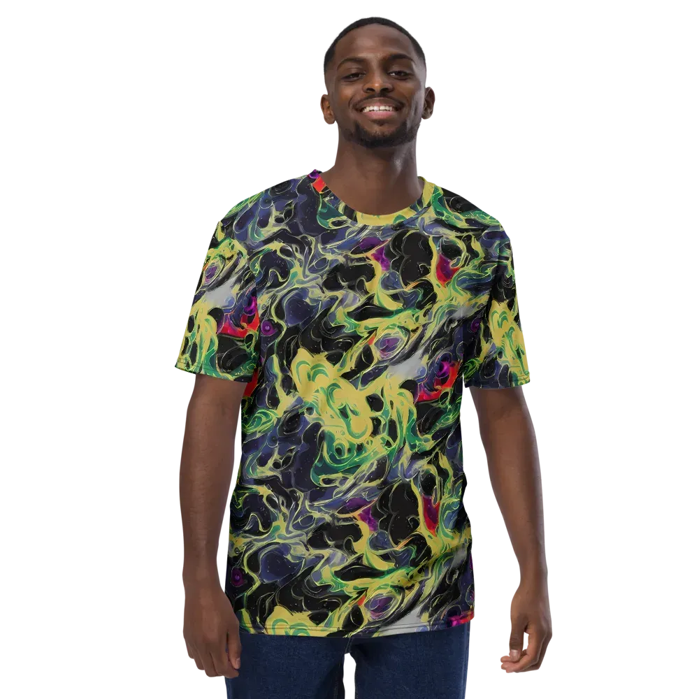 Neon Eclipse on Men's Crew Neck T-Shirt — Front