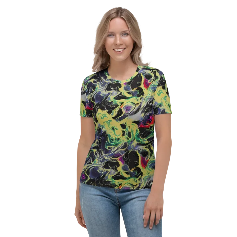 Neon Eclipse on Women's Crew Neck T-Shirt — Front