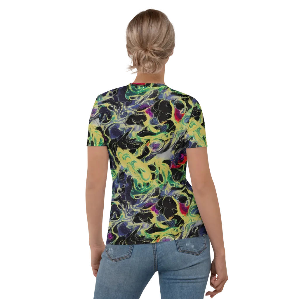 Neon Eclipse on Women's Crew Neck T-Shirt — Back