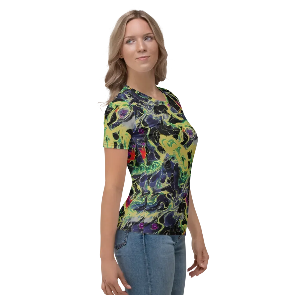 Neon Eclipse on Women's Crew Neck T-Shirt — Right