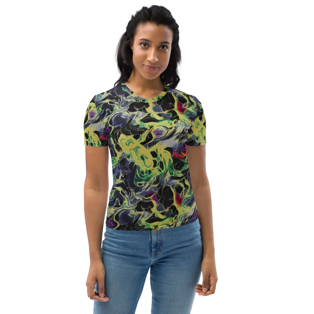 Neon Eclipse on Women's Crew Neck T-Shirt — Front