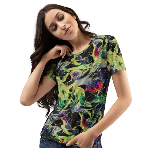 Neon Eclipse on a Women's Crew Neck T-Shirt