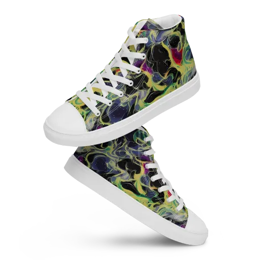 Neon Eclipse on a Women's High Top Canvas Shoes