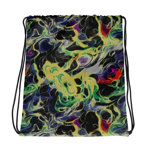 Neon Eclipse on a Drawstring Bag