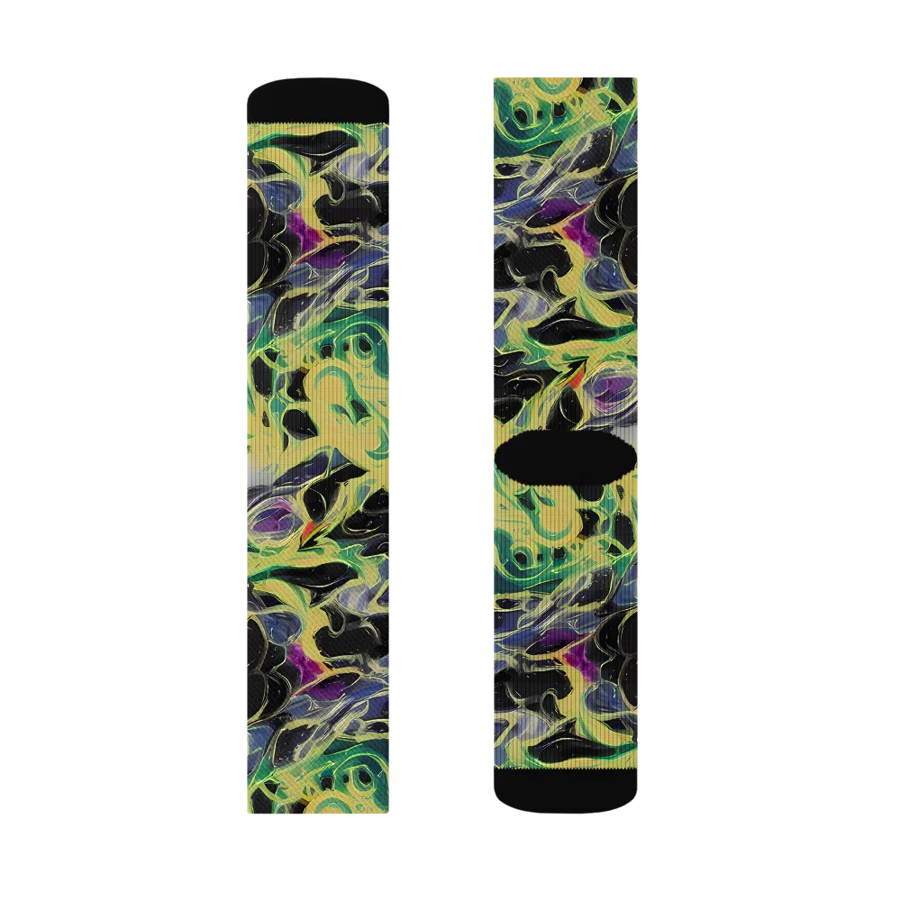 Neon Eclipse on Socks — Left Sock