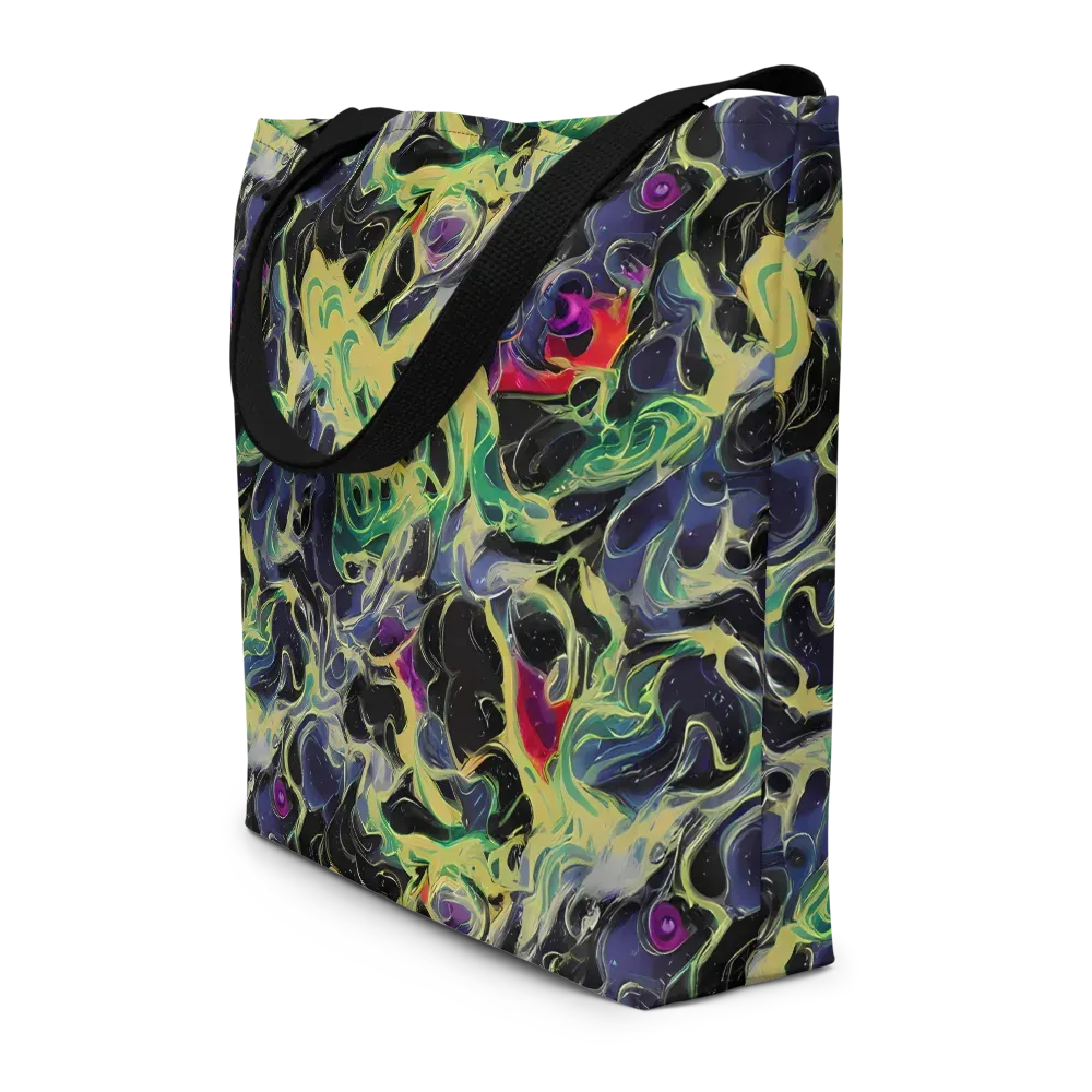Neon Eclipse on Large Tote Bag W/ Pocket — Front