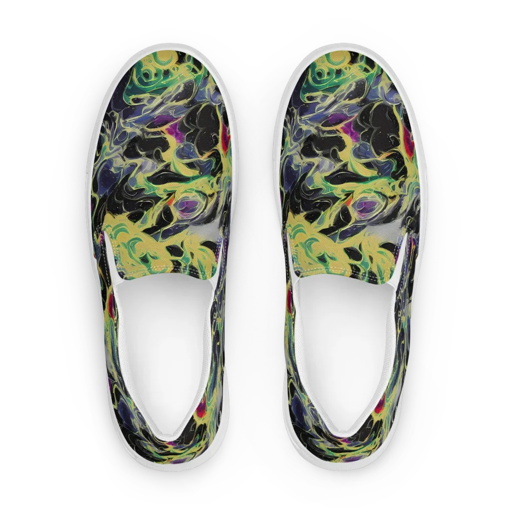 Neon Eclipse on Women's Slip-On Canvas Shoes — Front