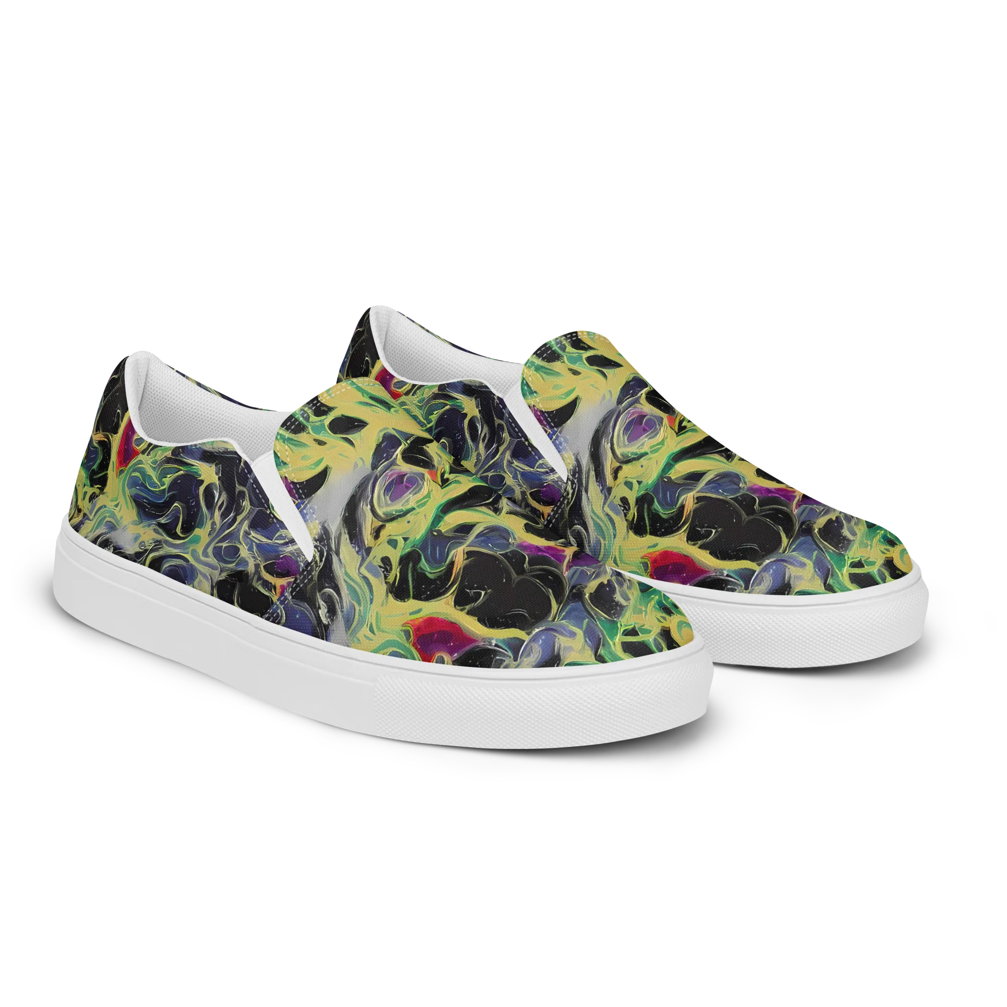 Neon Eclipse on Women's Slip-On Canvas Shoes — Right Front