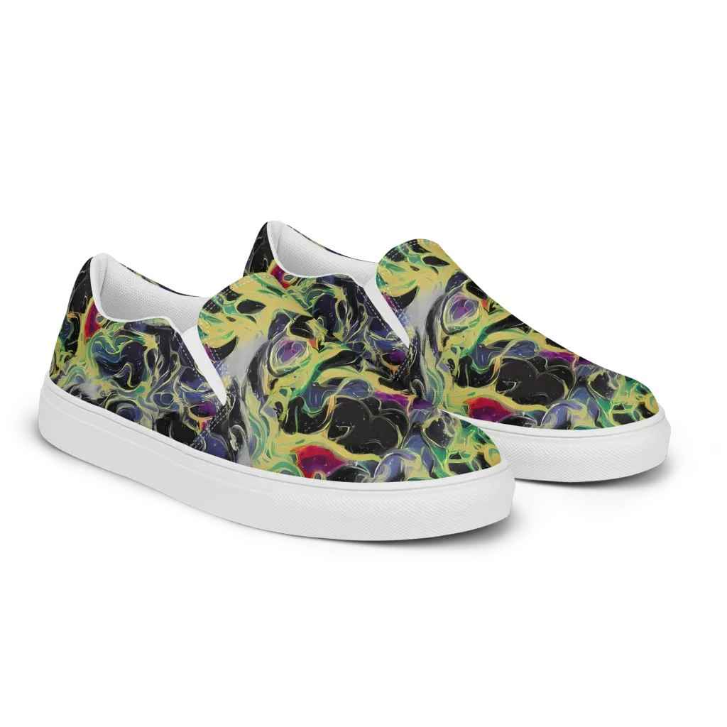 Neon Eclipse on Women's Slip-On Canvas Shoes — Right Front
