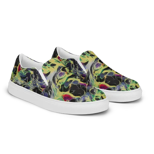 Neon Eclipse on a Women's Slip-On Canvas Shoes