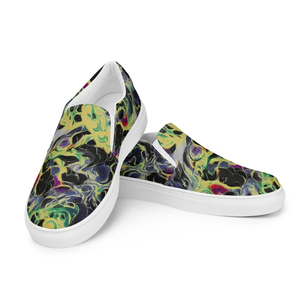 Neon Eclipse on Women's Slip-On Canvas Shoes — Left Front