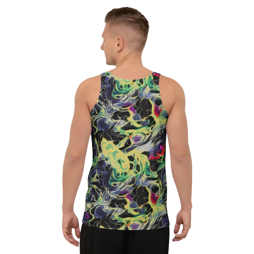 Neon Eclipse on Men's Tank Top — Back