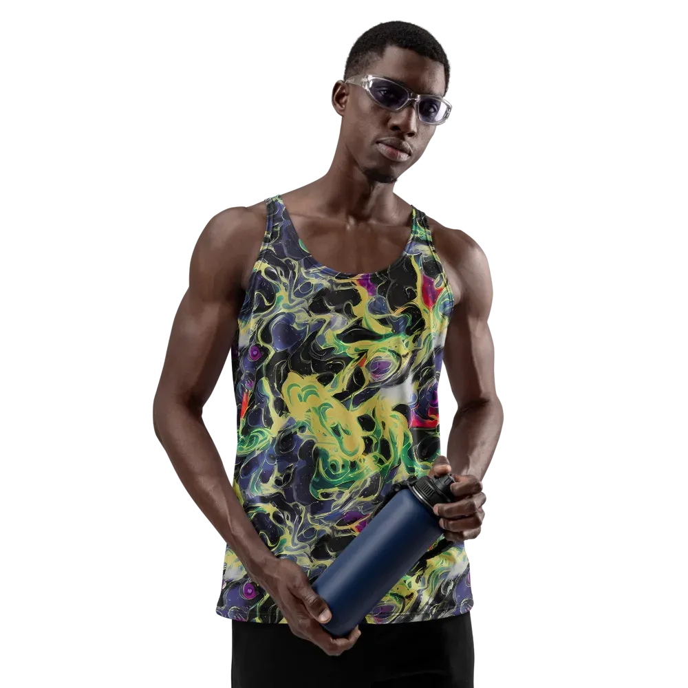 Neon Eclipse on Men's Tank Top — Front