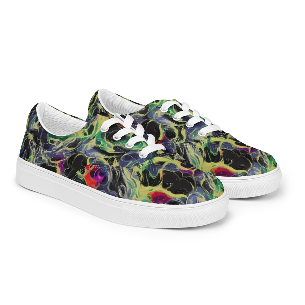 Neon Eclipse on Men's Lace-Up Canvas Shoes — Right Front