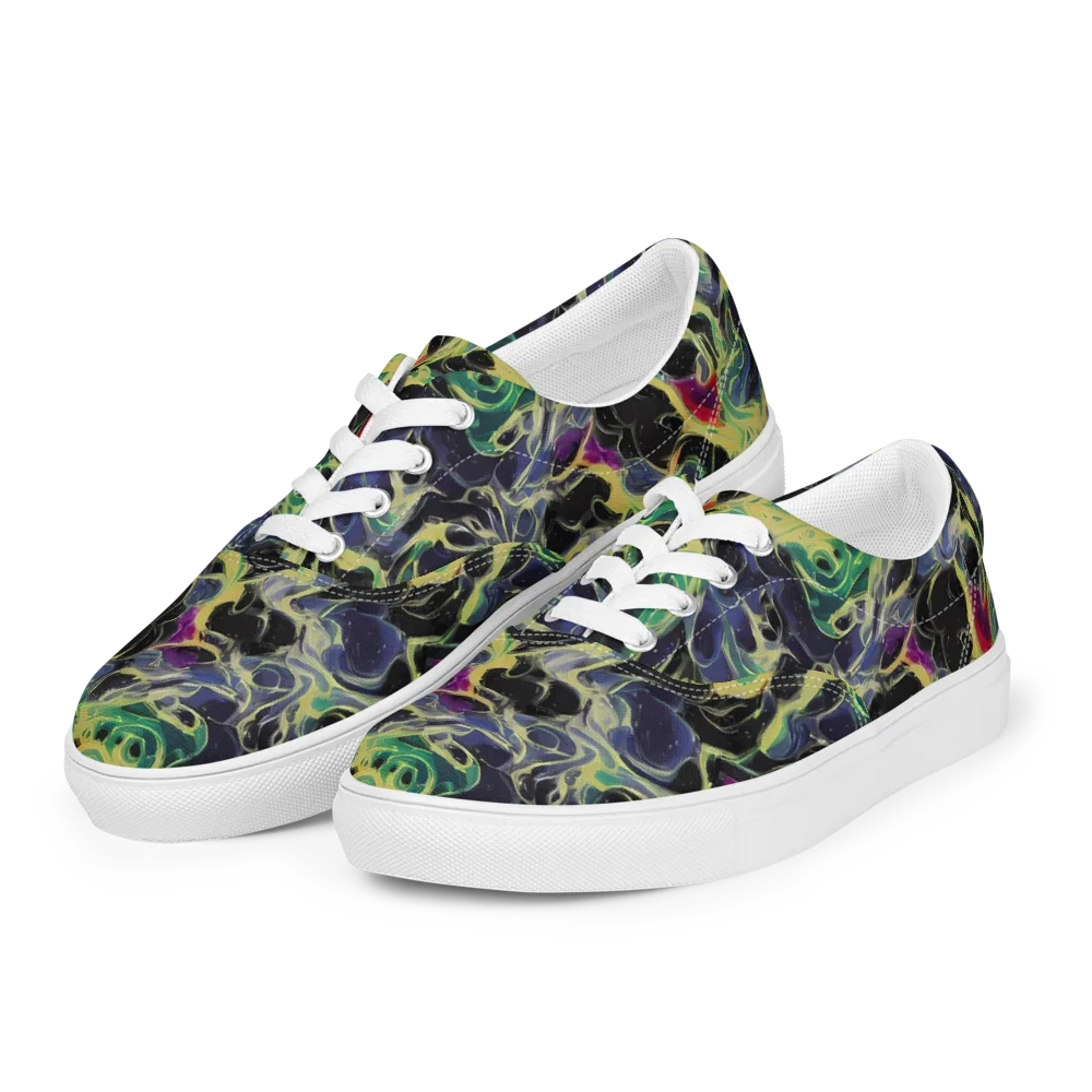 Neon Eclipse on Men's Lace-Up Canvas Shoes — Left Front