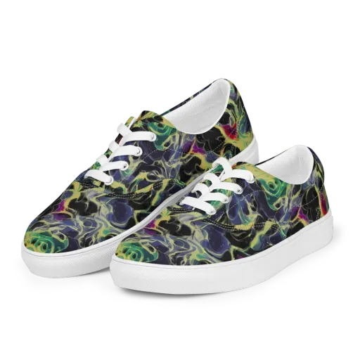 Neon Eclipse on a Men's Lace-Up Canvas Shoes
