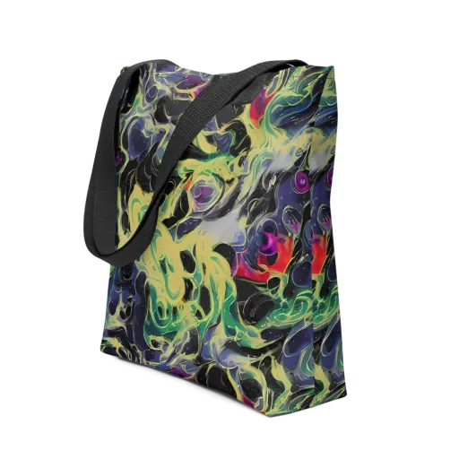 Neon Eclipse on a Tote Bag