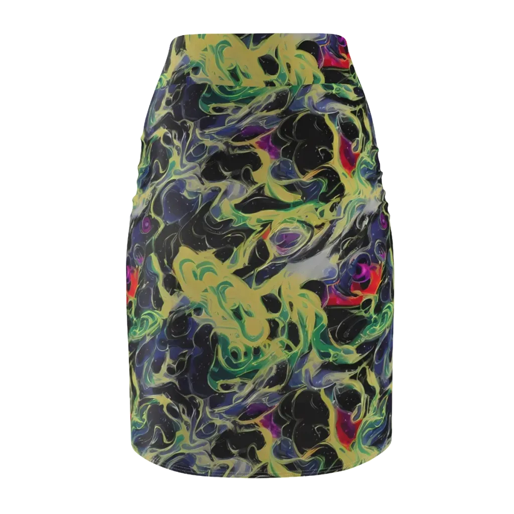 Neon Eclipse on Pencil Skirt — Back
