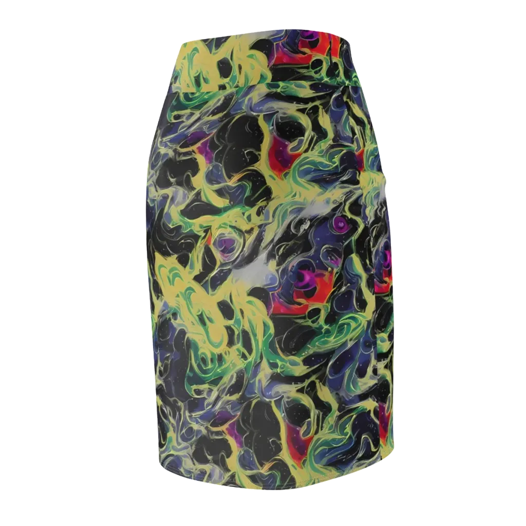 Neon Eclipse on Pencil Skirt — Back Side