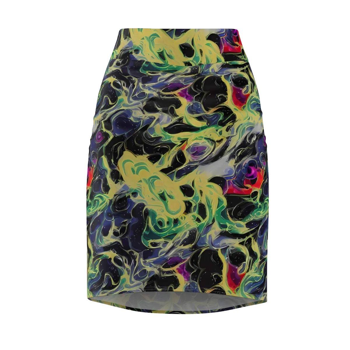Neon Eclipse on Pencil Skirt — Front