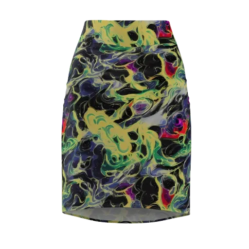 Neon Eclipse on a Pencil Skirt