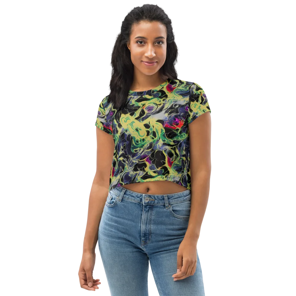 Neon Eclipse on Crop Tee — Front