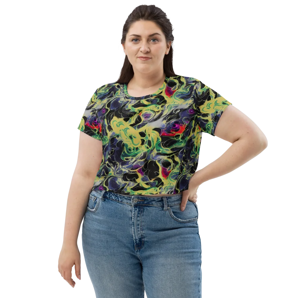 Neon Eclipse on Crop Tee — Front