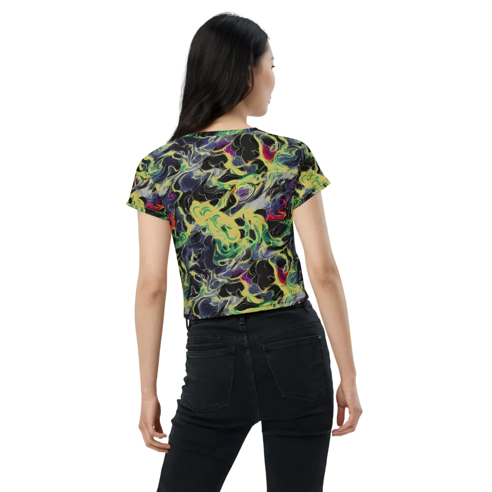 Neon Eclipse on Crop Tee — Back