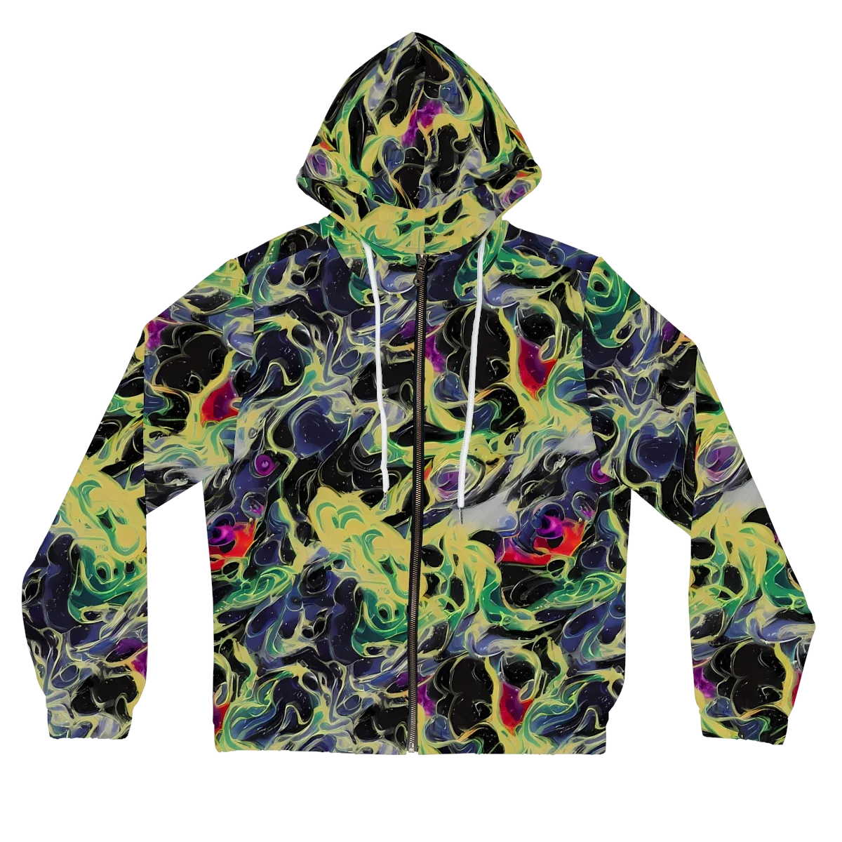 Neon Eclipse on Women's Full-Zip Hoodie — Front