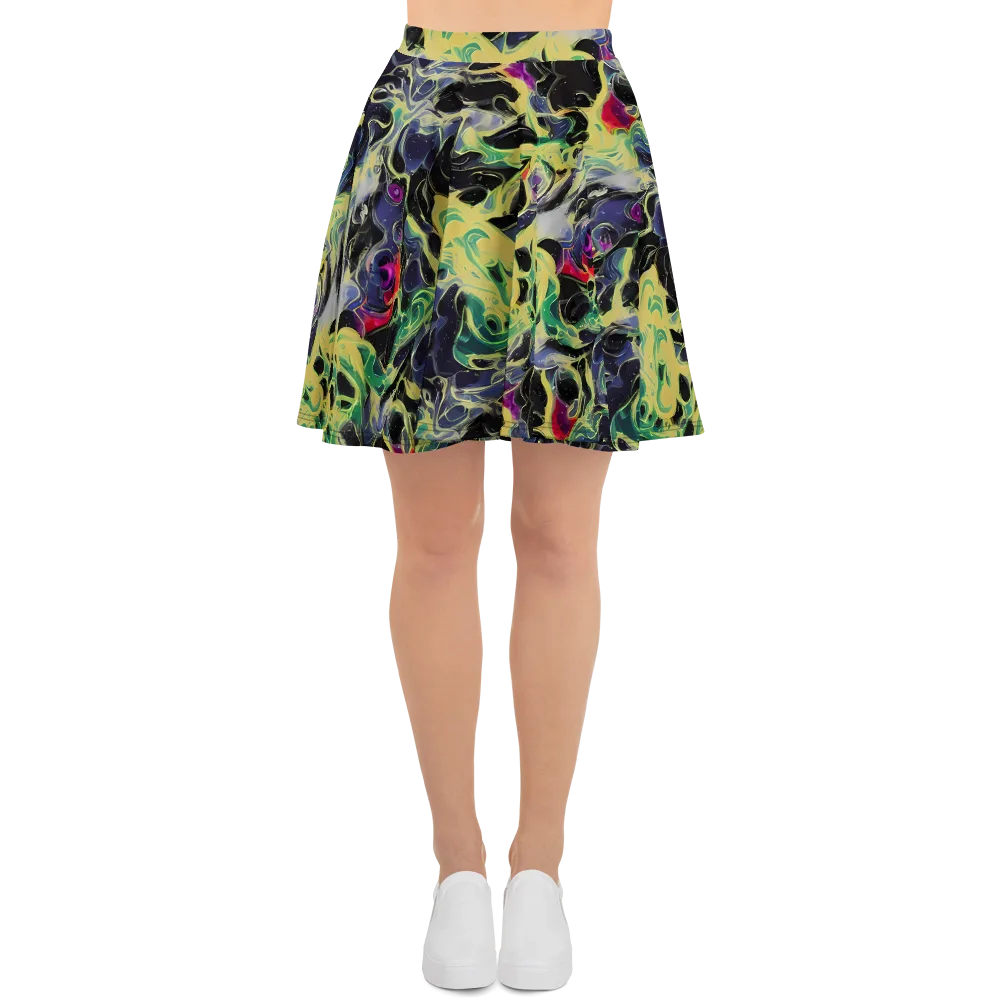 Neon Eclipse on Skater Skirt — Front
