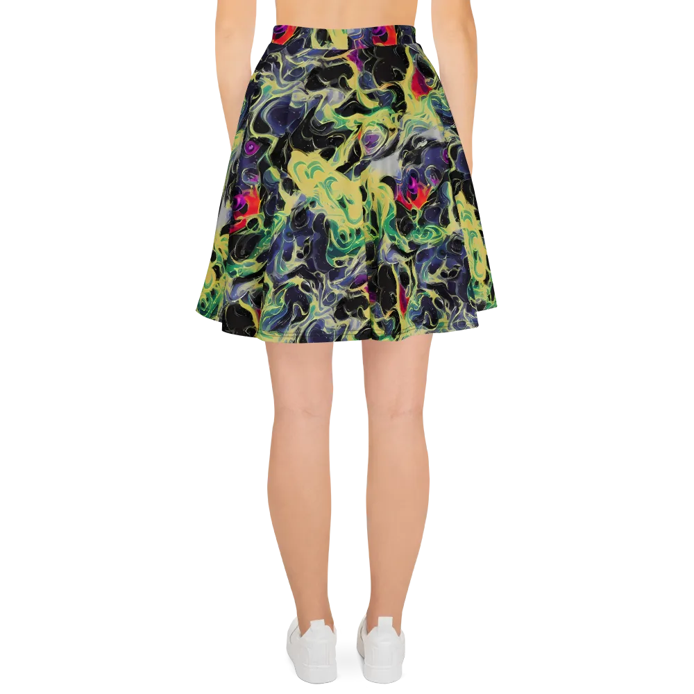 Neon Eclipse on Skater Skirt — Back