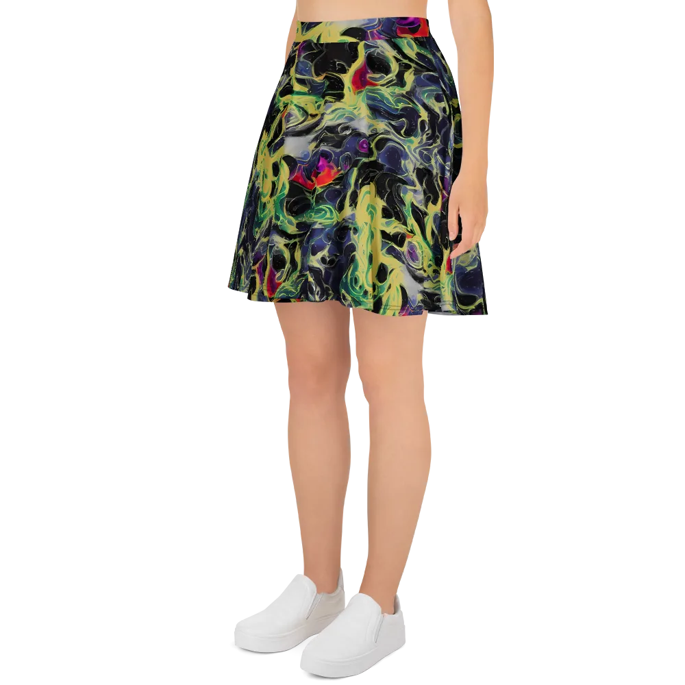 Neon Eclipse on Skater Skirt — Left