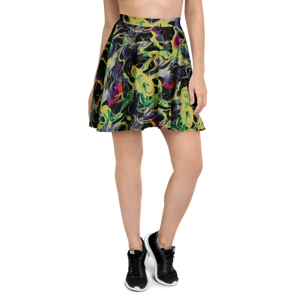Neon Eclipse on Skater Skirt — Front