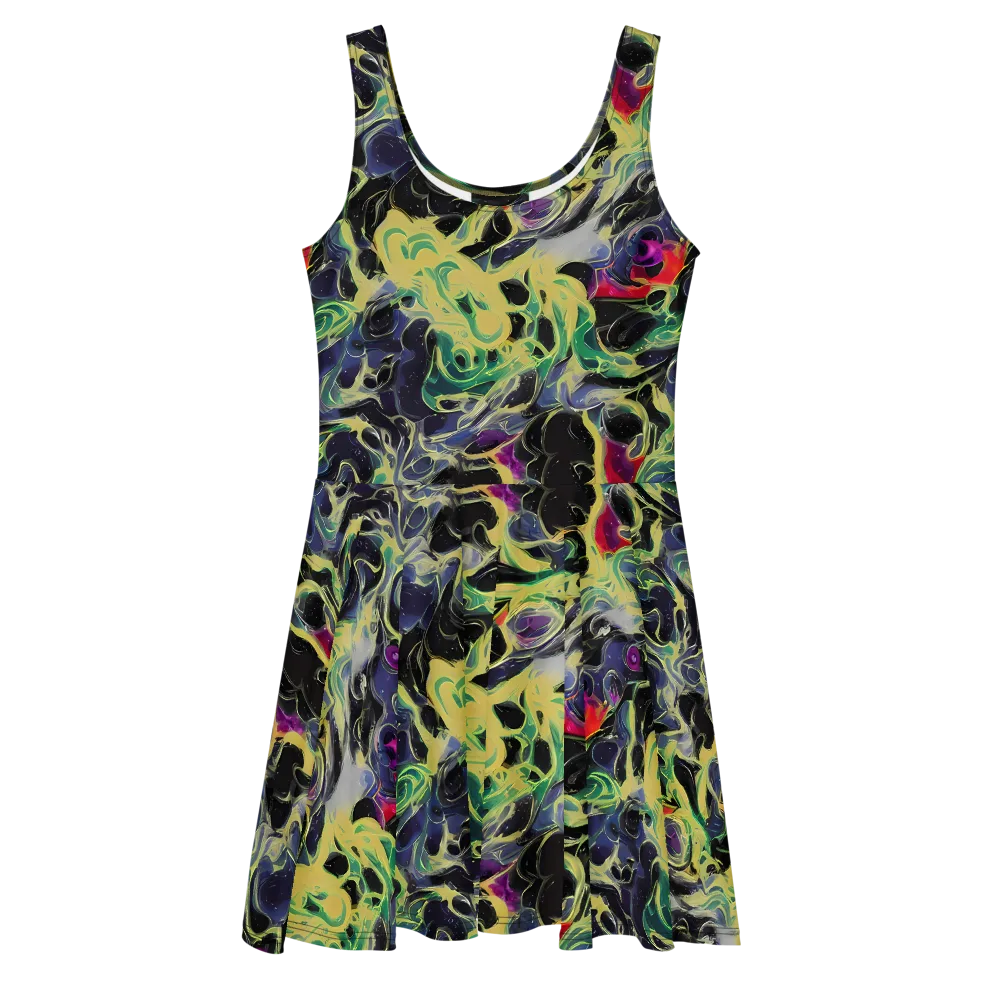 Neon Eclipse on Skater Dress — Front