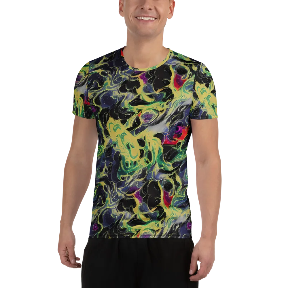Neon Eclipse on Men's Athletic T-Shirt — Front