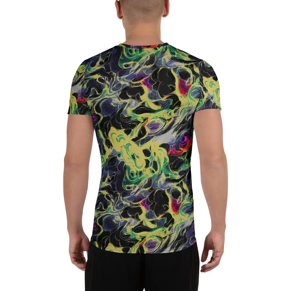 Neon Eclipse on Men's Athletic T-Shirt — Back