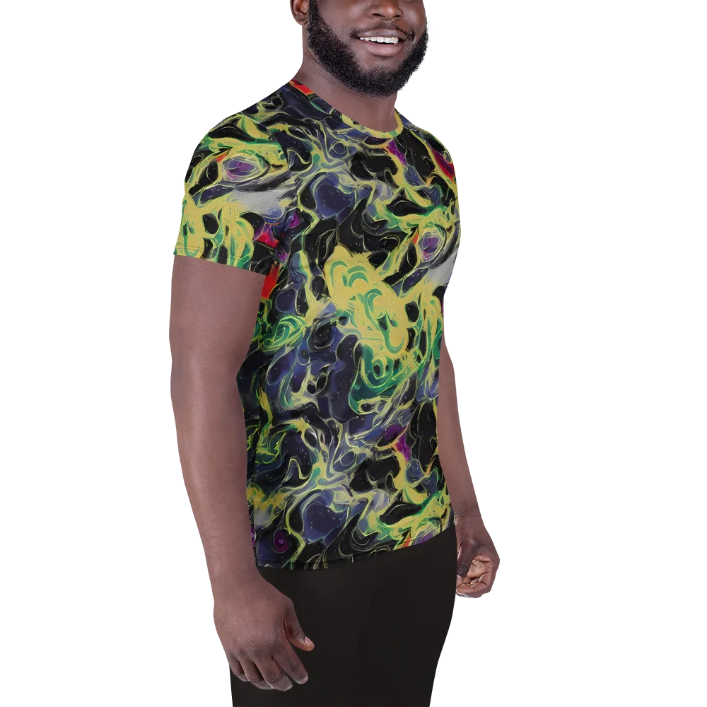 Neon Eclipse on Men's Athletic T-Shirt — Right