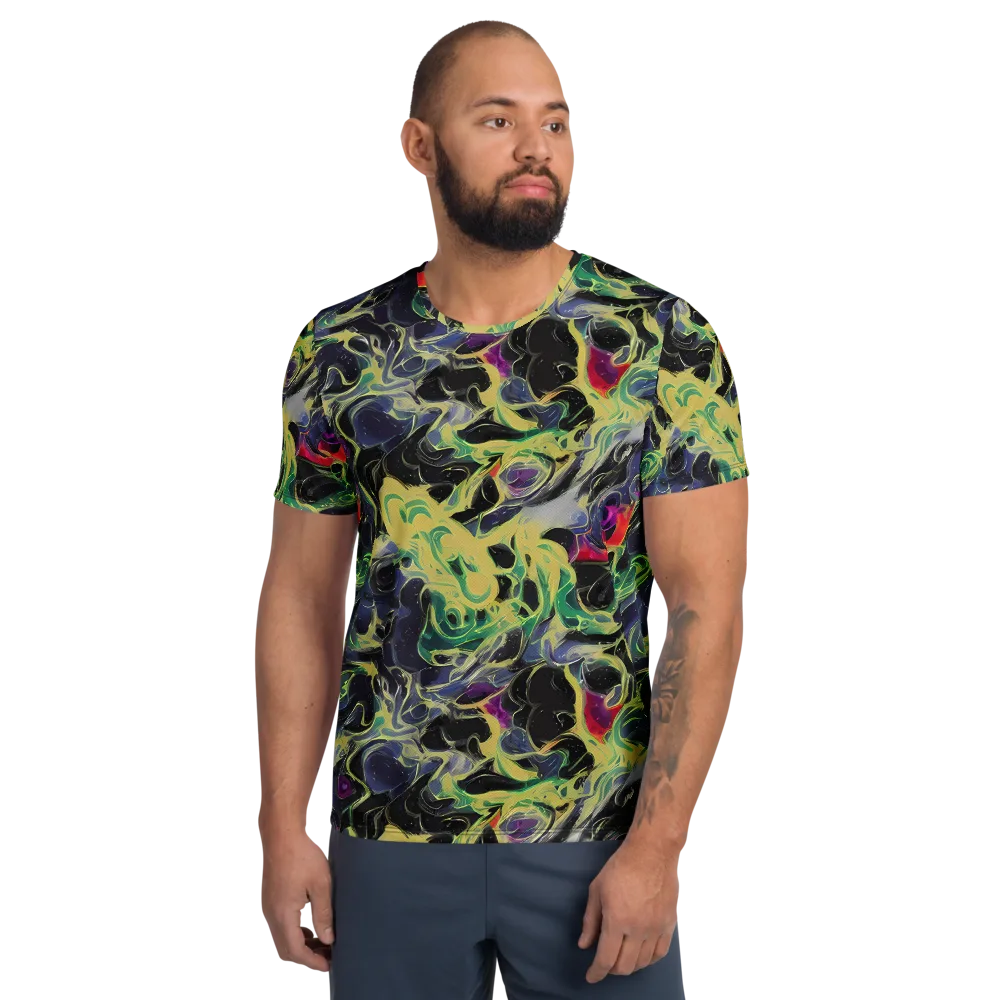 Neon Eclipse on Men's Athletic T-Shirt — Front
