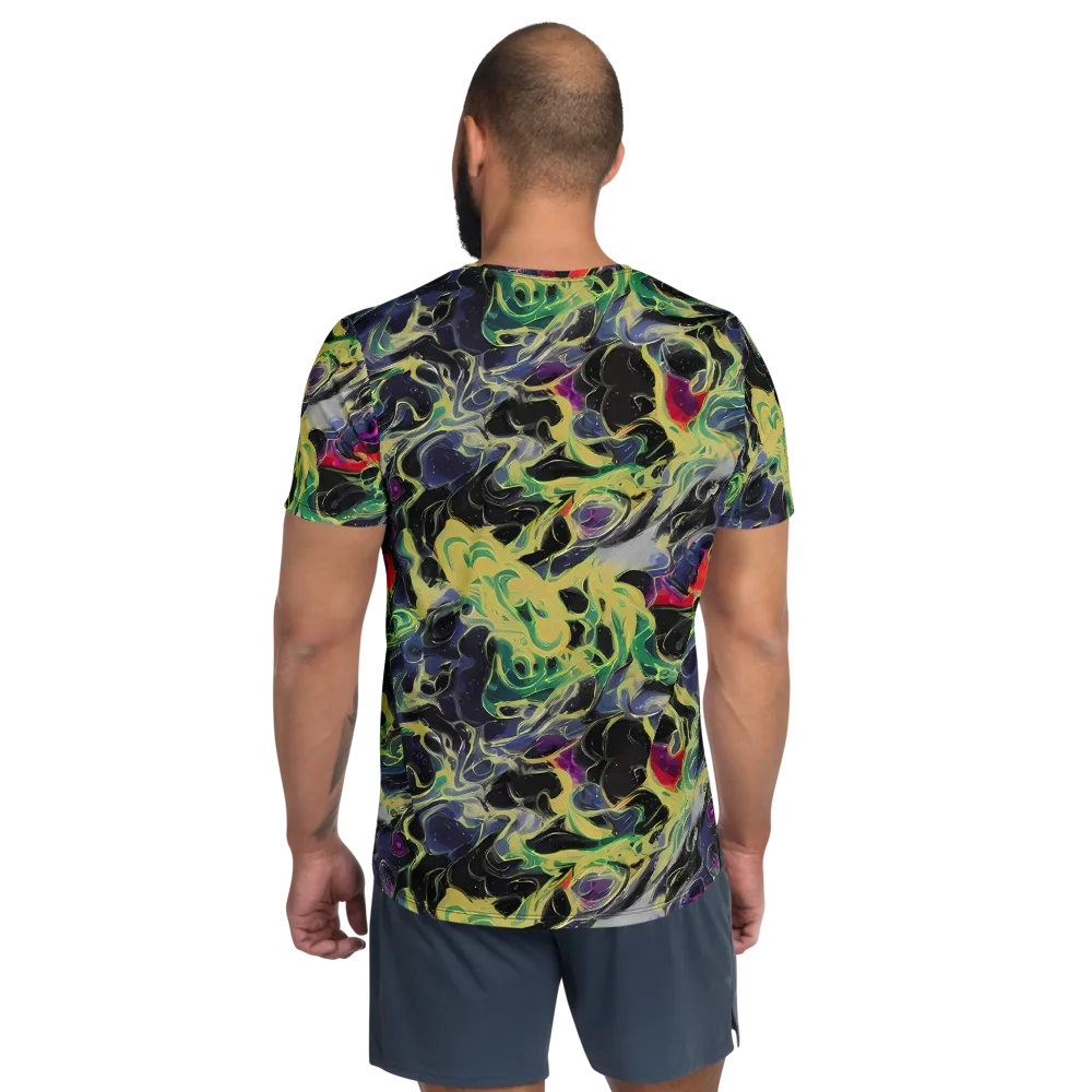 Neon Eclipse on Men's Athletic T-Shirt — Back