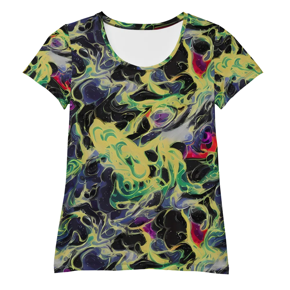 Neon Eclipse on Women's Athletic T-Shirt — Front