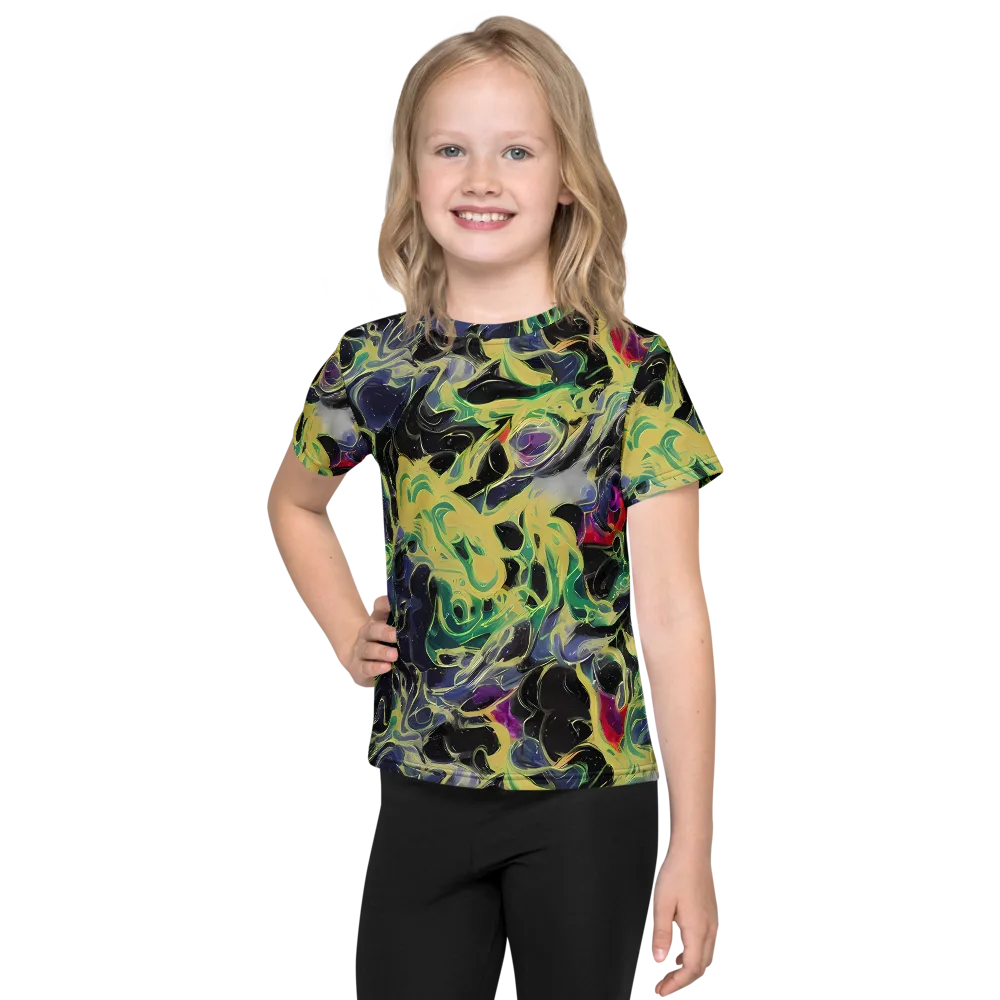 Neon Eclipse on Kids Crew Neck T-Shirt — Front