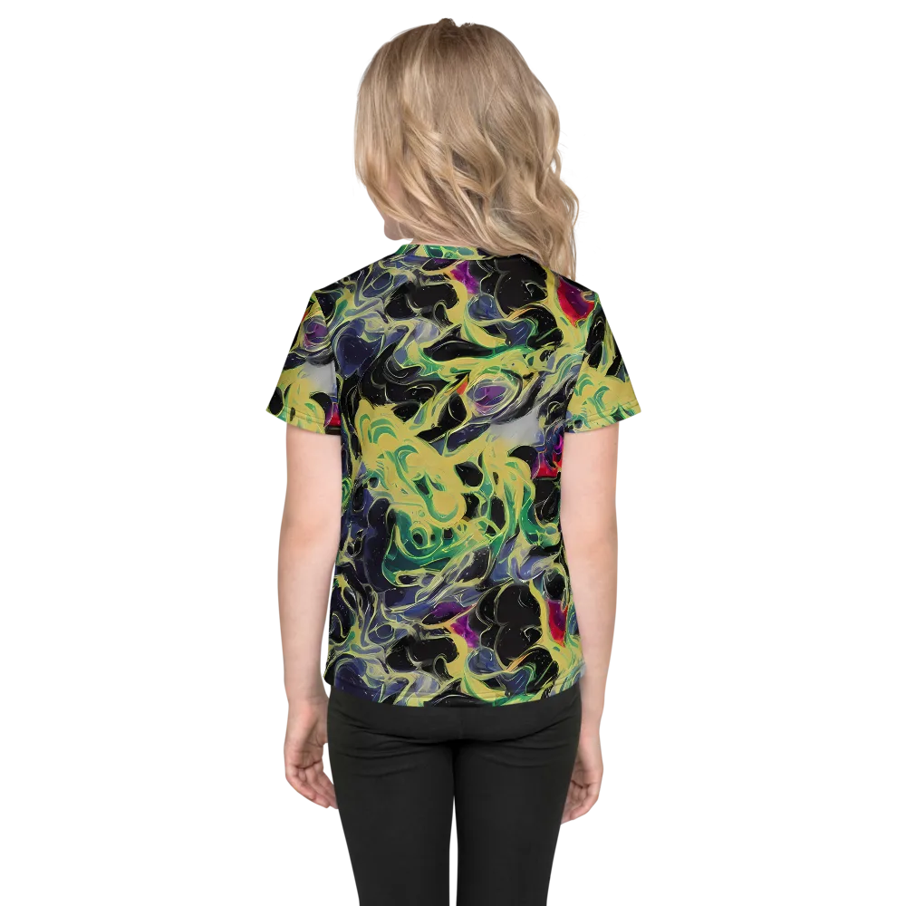 Neon Eclipse on Kids Crew Neck T-Shirt — Back