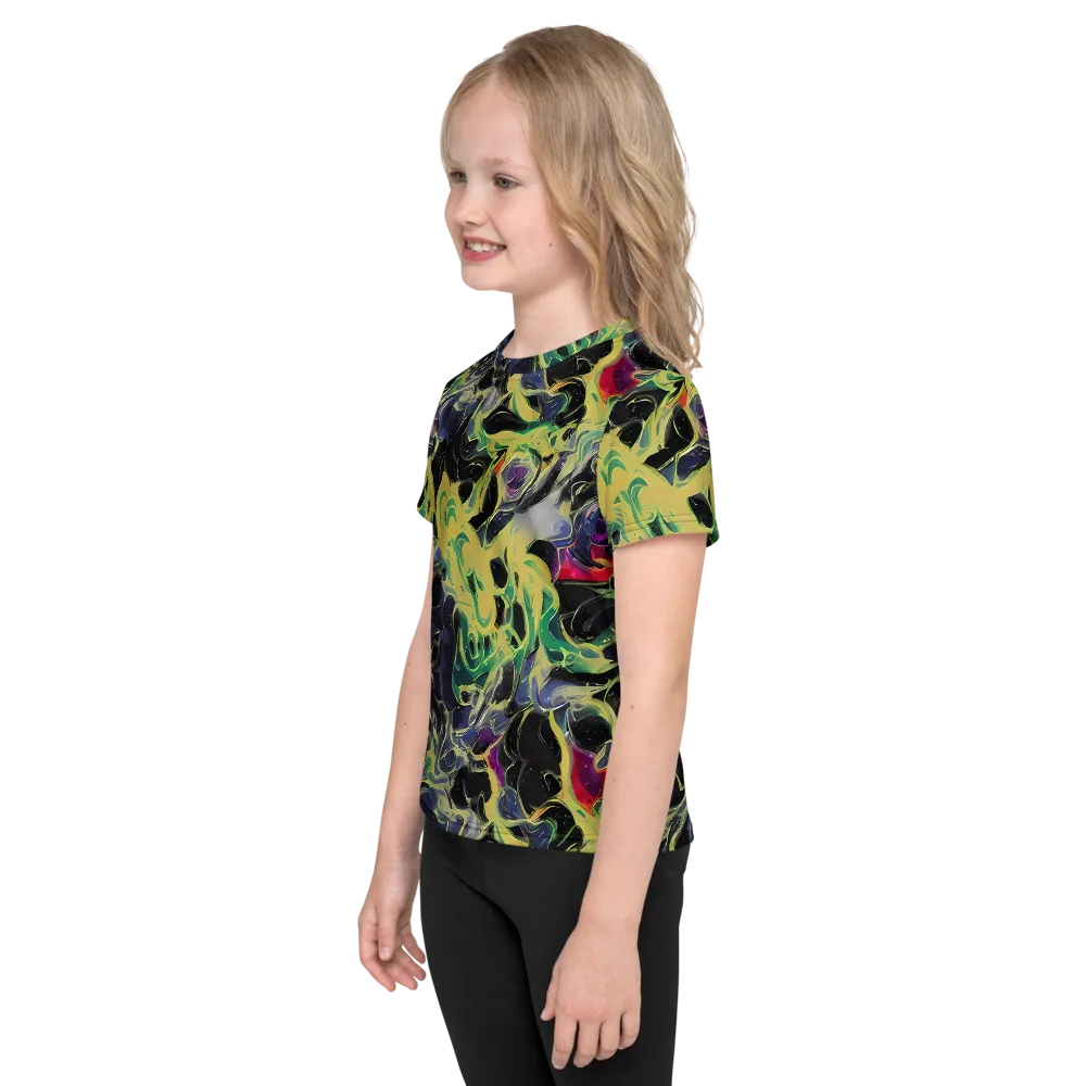 Neon Eclipse on Kids Crew Neck T-Shirt — Left