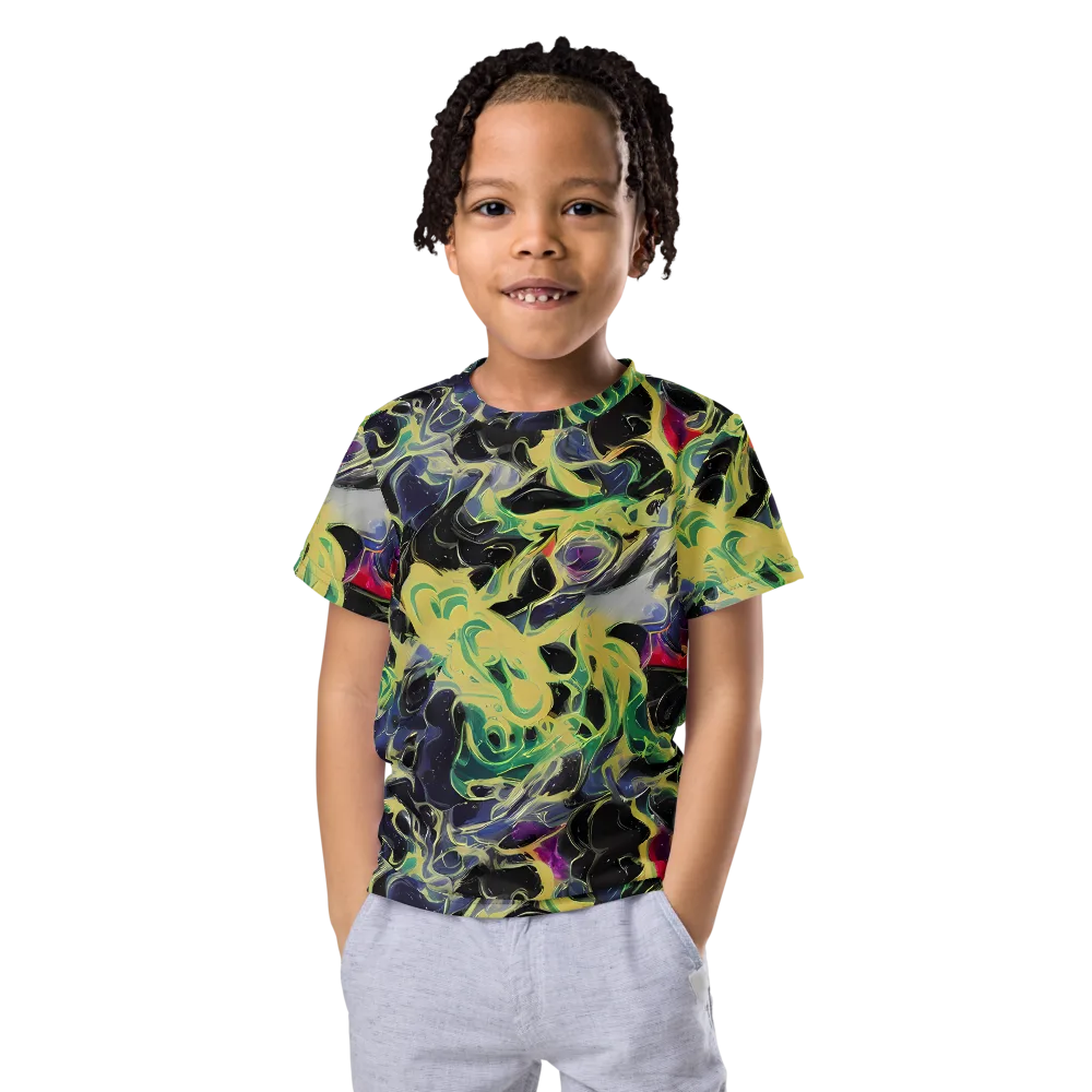 Neon Eclipse on Kids Crew Neck T-Shirt — Front